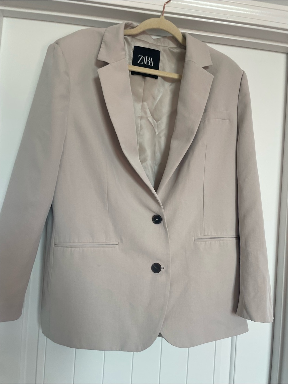 Zara Light Beige Women's Tailored Blazer